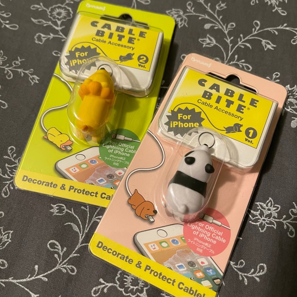 iPhone Cable Accessory: Lion and Panda Bundle